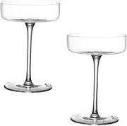 Vintage Coupe Glasses 2Pcs Long Stem Margarita Glasses Glass Wine Goblets Cocktail Glassware Drinking Glasses for Parties Home Bar Weddings Aniversary