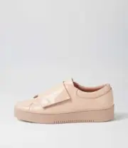 New Django & Juliette Locks Pale Pink Nude Patent Leather Sneakers Womens Shoes