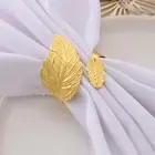 6PCS Metal Napkin Ring Leaf Napkin Ring Holder Napkin Buckle Dinning Table