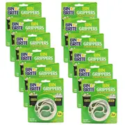12x 2pc Bin Brite Durable Rubber Band Bin Grippers Pack Bin Bag Holder S/L White