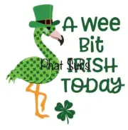 Sublimation Print Wee Bit Irish Flamingo Ready To Press Heat Transfer