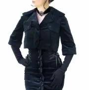 Black Velvet Bolero, Cropped Jacket, Pinup Shrug, Retro Rockabilly Lip Service S