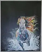 Acrylic Gallery Wrapped Canvas Hand Painted "Breaking Free" Signed by Artist.
