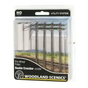 Woodland Scenics US2266 Pre-Wired Poles - Double Crossbar - HO Scale