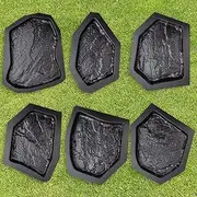 Betonex 6 Pcs Flagstone Molds ABS 2mm Cement Mold - Reusable Paver for DIY Stepping Stone - Casting Pathmaker Garden Pathmate Pavement Precast Concrete Forms and Walkway