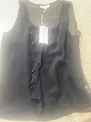 Boo Radley Black Top- Size L- Sheer- New With Tags