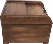STOBAZA Wooden Rice Storage Container 5KG Cereal Dispenser with Sliding Lid Sealed Kitchen Food Container Bin Flour Grain Bucket Barrel for Dry Food