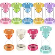 9 Packs Colorful Sand Timer Hourglass Set 1/2/3/5/10/15/20/30/60 Minutes Visu...