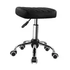 Black Minimalist Square Swivel Stool with Wheel Perfect for Work SPA Shop