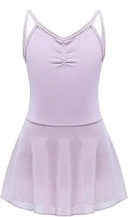 [Jhaoyu] Girls Camisole Ballet Dance Dress Strap Hollow Back Gymnastics Tutu Skirted Leotard Ballerina Costume