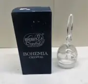 Vintage Bohemia crystal bell with original sticker very nice 5.5 in tall