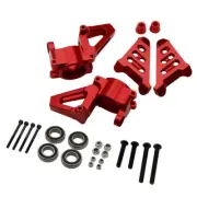 1set Alloy CNC Front Hub Carrier Billet Set Red Fit for Hpi RV KM Baja 5B 5T