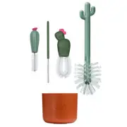 4pc Boon 24cm Cacti Baby Feeding Bottle/Nipple Brush/Brushes Cleaner Set Green