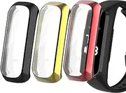 Screen Protector intended for Samsung Galaxy Fit 2 SM-R220 Case, Full of Cover Galaxy Fit 2 TPU Soft Flexible TPU Silicone Shock-Proof and Scratch-Resistant Protector Cover Case intended for Samsung Galaxy Fit 2 SM-R220 Smartwatch (Black,Gold,Red)