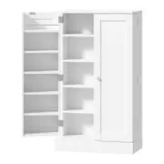 Oikiture Buffet Sideboard Cabinet 2 Doors Cupboard Pantry Kitchen Storage White
