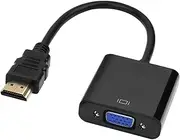 Tizum HDMI to VGA Adapter/Connector/Converter Cable 1080P (Male to Female) for Media Players, Xbox, Projector, Computer, Laptop, TV & More | Full HD Resolution | Compact Design | Black