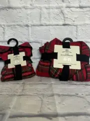 Kids Bee Willow 2-Piece Red Plaid Pajamas With Matching Pet PJs (small)