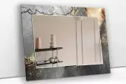 Gray Alcohol Ink Stones Wall Mirror