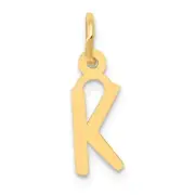 14K Yellow Gold Small Slanted Block Initial K Charm