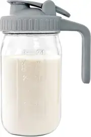JunVpic Breast Milk Pitcher Jug - 32 oz Glass Mason Jar Airtight Pitcher with...