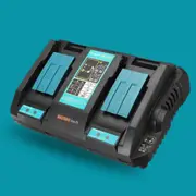 Makita 18V DC18RD Compatible Rapid Charger - Dual Port Lithium-Ion Battery Charger