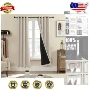 Maximize Comfort with 100% Blackout Curtains 52x72 - Machine Washable Panels