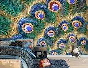 3D Peacock Feather ZHUA15623 Wallpaper Wall Murals Removable Self-adhesive Amy
