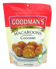 Goodman's Coconut Macaroons 9 oz. Gluten Free, Pareve Kosher 11/14/2025 Exp.