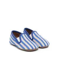 在飛比找Farfetch優惠-stripe linen slip-on shoes