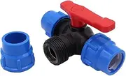 PE Three-Way Fast Connection Pipe Valve Plastic Valve T-Type Valve Internal Diameter 20/25/32/40/50/63mm(32mm,Blue)