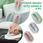 Magic Emery Sponge Brush With Handle Eraser Cleaner Tools Kitchen V7M7 P7Z0