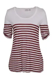 Stripe Elbow 1/2 Slv Tee--ESP-G2N640