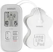 Omron HV-F021 Electronic Nerve Stimulator for Drug Free Pain Relief – Premium Quality with 6 Massage Modes, Soft Touch Pads and LCD Screen – Drug-Free Pain Therapy