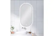 450 X 900MM PILL SHAPE GUN METAL FRAMED CARYSIL LED MIRROR