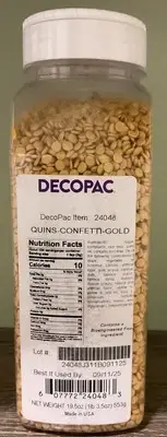 Gold Confetti Quinn’s Sprinkles Decopac