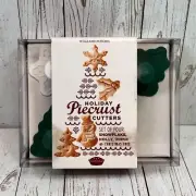 Williams Sonoma Holiday Piecrust Cutters Set Of 4 Snowflake Holly Snowman & Tree