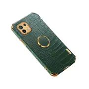 2PCS Luxury Ring Holder Shockproof Phone Case For Xiaomi Redmi Note 9S Crocodile Leather Cover For Redmi Note 9 9S 9Pro - Green Redmi Note 9S