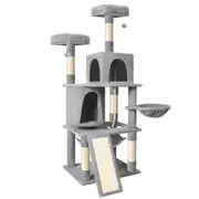 BEASTIE Cat Tree Hammock Scratching Post Light Grey 161cm