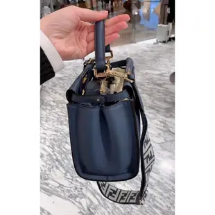 Fendi 8BN244 迷你 Peekaboo 包 藍灰色