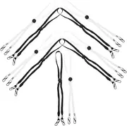 Ipetboom 10Pcs Adjustable Windproof Hat Strap with Gloves Holder Removable Cords for Sun Protection Lost Lanyard Flexible Clips for Golfing Fishing Outdoor Activities