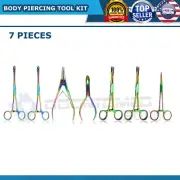 7 Body Piercing Instruments Kit Tools Penington Forcep TONGUE BELLY LIP EYE ODM