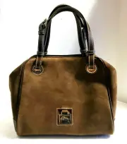 $468 Dooney & Bourke Nubuck Leather Zip Grommet Satchel Bag in Brown Tmoro NWT