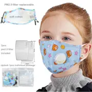 Kids Toddler PM2.5 Carbon Filter Valve Cotton Face Mask Reusable Washable Cover