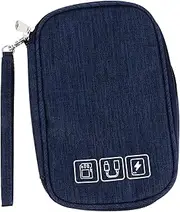 1Pc Portable Storage Pouch for Cables and Earphones Durable PU Organizer Bag Water Repellent Compact Design for Travel Everyday Use Keeps Electronics Tidy and Safe