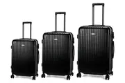 SWISS Luggage Suitcase Lightweight with TSA locker 8 wheels 360 degree rolling HardCase SN9780ABC 20" 24" 28" 3 Pieces Suitcase Black