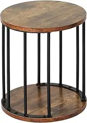 [HDANI] Small Round Wooden Step Stool for Kids Adults, 300lbs Load Capacity Garden Stool, Non-Slip Small Stool for Plant Stand, Kitchen, Bathroom and Bedroom,Brown