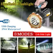 High Powered 12000000LM LED Flashlight Super Bright Torch USB Rechargeable Lamp