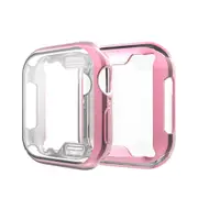 For Apple Watch SE (2nd Generation),44-mm Case,Full Coverage Plating TPU Cover,Pink