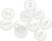 sourcing map 10pcs 16L White Round Sewing Buttons 10mm 3/8" Resin 2-Hole Fish Eye Craft Replacement Button for Craft Pants Dress Skirt Clothing Fastener Buttons