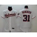 曼 MLB 華盛頓國民隊 31 MAX SCHERZER 白色紅色海軍藍精英棒球球衣